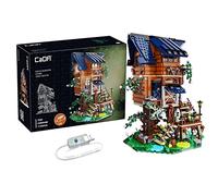 CaDA Four Seasons Story Tree House Set di Costruzioni, 1155 Pezzi, Casa sull'Albero con Tetto Blu, Dettagli Naturali e Accessori