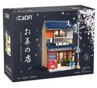 CaDA Costruzioni Negozio di Tè Giapponese, Kit Modellino Machiya con Luci USB, 1200 Pezzi, Serie Negozi Giapponesi