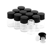 Cadbibe Trasparente Fiale di Vetro da 2 ml con Tappi a Vite e Tappi di Plastica, Flacone del Campione di Liquido Piccolo, Flacone a Prova di Perdite, 12 Pezzi