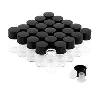 Cadbibe Trasparente Fiale di Vetro da 2 ml con Tappi a Vite e Tappi di Plastica, Flacone del Campione di Liquido Piccolo, Flacone a Prova di Perdite, 25 Pezzi