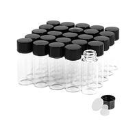 Cadbibe Trasparente Fiale di Vetro da 4 ml con Tappi a Vite e Tappi di Plastica, Flacone del Campione di Liquido Piccolo, Flacone a Prova di Perdite, 25 Pezzi