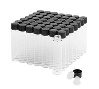 Cadbibe Trasparente Fiale di Vetro da 7 ml con Tappi a Vite e Tappi di Plastica, Flacone del Campione di Liquido Piccolo, Flacone a Prova di Perdite, 50 Pezzi