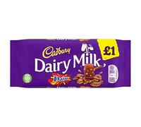 Cadbury 1 € Barretta di cioccolato singola 120g (latte lattiero-caseario Daim)