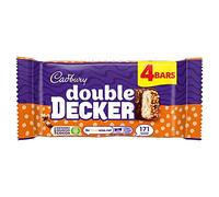Cadbury Double Decker - Tavoletta di cioccolato multipack, strati di torrone e cereali croccanti ricoperti di cioccolato al latte, confezione multipla da 4 barrette da 37,3 g (confezione da 1)