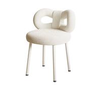 cadciehe Sgabello da bagno con schienale a fiocco, sedia da scrivania con schienale, per donne e ragazze, per camera da letto, sedia da trucco, piedini regolabili, senza braccioli, tavolino laterale