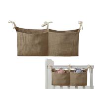 Caddy De Almacenamiento Para Cuna De Bebé 38 x 18 cm | Bolsillo Portátil Gasa Algodón Puro 45 g - Organizador Colgante Para Pañales, Ropa Cama Y Accesorios Guardería Multifuncional