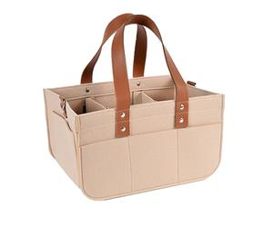 Caddy per pannolini - Organizer per neonati | Borsa portaoggetti per pannolini in feltro, cestino per il trasporto multi-sezione, supporto per accessori per la cura dei bambini, scatola di