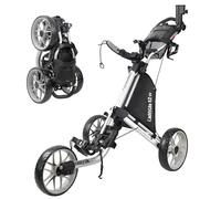 Caddytek CaddyLite EZ Version 8 - Carrello da golf a 3 ruote, pieghevole, leggero, con freno a pedale, facile da aprire e chiudere, argento, taglia unica (versione 8)