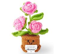 Cadeau Maman Anniversaire, Cadeaux Maman Cadeau Fete Des Meres, Cadeaux Noel Pour Maman, Cadeau Mere Personnalisé Original Idee Motivation Positive Rose Au Crochet Pour Mama Belle-Mère, Femme Enceinte