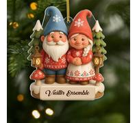 Cadeau Plus Ornamento effetto stampa 3D Invecchiamento Set - Regalo romantico per coppia, coppia ornamento albero di Natale, decorazione di Natale famiglia, palla di Natale coppia (modello 1)