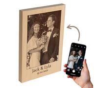 Cadeauki Personalizzato in Legno - Pittura a Fuoco per Coppie - Regalo Fotografico con Testo - Migliore Amico Foto Regalo
