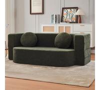CADEHUB Divano a Compressione Pieghevole Cama, Divano modulare, Tessuto, divani sezionali per Soggiorno, Piccoli divani per Piccoli spazi, Letto dormiente del Sedile d'Amore Green 100cm/39.3in