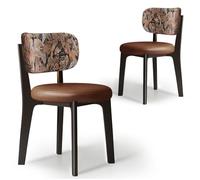 CADEHUB Sedie da pranzo moderne di metà secolo, set di 2 sedie da pranzo in legno massello, una varietà di tessuti disponibili, imbottitura del sedile in spugna ad alta densità e schienale curvo