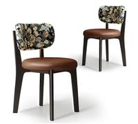 CADEHUB Sedie da pranzo moderne di metà secolo, set di 2 sedie da pranzo in legno massello, una varietà di tessuti disponibili, imbottitura del sedile in spugna ad alta densità e schienale curvo