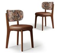 CADEHUB Sedie da pranzo moderne di metà secolo, set di 2 sedie da pranzo in legno massello, una varietà di tessuti disponibili, imbottitura del sedile in spugna ad alta densità e schienale curvo