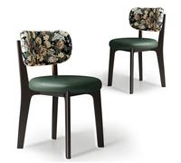 CADEHUB Sedie da pranzo moderne di metà secolo, set di 2 sedie da pranzo in legno massello, una varietà di tessuti disponibili, imbottitura del sedile in spugna ad alta densità e schienale curvo