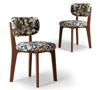 CADEHUB Sedie da pranzo moderne di metà secolo, set di 2 sedie da pranzo in legno massello, una varietà di tessuti disponibili, imbottitura del sedile in spugna ad alta densità e schienale curvo