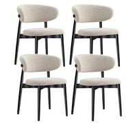 CADEHUB Set di 2 sedie da Pranzo con Sedia da Salotto Imbottita in Tessuto di Lino Sedia da Pranzo Moderna con Design ergonomico per Soggiorno Cucina Ristorante Bar bistrot Black 4pcs