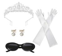 cadelon Set di accessori per costume da principessa, 4 pezzi, perfetto per cosplay, feste di compleanno, temi di nozze, trasformazione reale