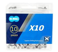 CADENA KMC X10 122 ESLABONES 10V NEGRO/PLATA