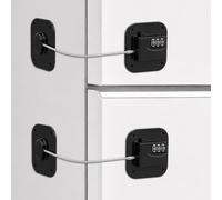 Cadenas Frigo à Code, Sécurité Fenêtre Enfant, Bloque Porte Sécurite | Verrou Protection Enfant pour Réfrigérateur Fenêtre Tiroir Armoir, Noir