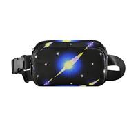 Cadendo stelle fumetto cielo nero elegante marsupio per donne d'affari impermeabile con tracolla regolabile per viaggi vacanze corsa Mariconeras de Cintura Para, cartone animato stelle cadenti,