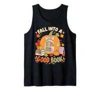 Cadere in Un Buon Libro Biblioteca di Zucca Accogliente Lettura Autunnale Canotta