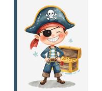 Caderno Pirata - Caderno de Treino de Escrita Infantil: Suporte para crianças com dislexia e disgrafia | Estimula a concentração e melhora a caligrafia