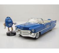 Cadillac Eldorado Convertible 1956 Blu Con M&MS Figura Modellino 1:24 Jada Toys