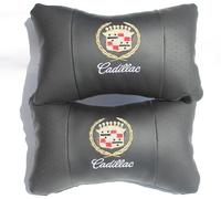 Cadillac Poggiatesta PE Pelle Ricamato Logo Supporto Collo Cuscini Auto 1-4 P...