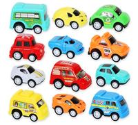 Cadimus Auto Giocattolo da Tirare Indietro, Macchinine Giocattolo da 12 pezzi, Set di Modellini Auto da 1 2 3 4 anni, Mini Macchinina a Carica, Set di Macchinine da Città per Ragazzi Ragazze