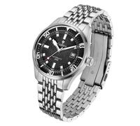 CADISEN Orologio automatico da uomo meccanico impermeabile orologi per uomo cinturino in acciaio inossidabile orologio da polso, nero