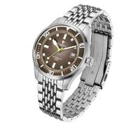 CADISEN Orologio automatico da uomo meccanico impermeabile orologi per uomo cinturino in acciaio inossidabile orologio da polso, Marrone