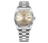 CADISEN Orologio automatico Mens Orologio Meccanico Automatico Vetro zaffiro E Acciaio Inox Impermeabile, 8214 Bianco, Classico