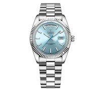 CADISEN Orologio da polso da uomo, automatico, in acciaio inox, impermeabile, stile casual, 8215 BLU, Orologio automatico, meccanico