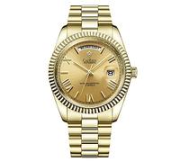 CADISEN Orologio da uomo completamente automatico MIYOTA 8285 Sport Impermeabile 100 Meter Data Calendario Top Luxury Business Uomo Orologio C8185, Oro, Meccanico