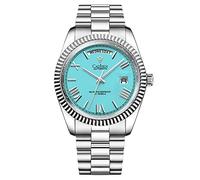 CADISEN Orologio da uomo completamente automatico MIYOTA 8285 Sport Impermeabile 100 Meter Data Calendario Top Luxury Business Uomo Orologio C8185, Cielo blu, Automatico Top,Meccanico