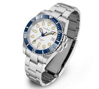 CADISEN Orologio meccanico automatico da uomo, cinturino in acciaio inox, impermeabile, casual, per uomini d'affari, Blu