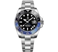 CADISEN Pagani Design 1662 GMT Orologio Meccanico Automatico da Uomo Top Grade Acciaio Inox Vetro Zaffiro Diver Sport Orologio da Uomo 40mm Data 100M Impermeabile reloj Hombre, Nero e blu., Meccanico