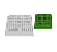 Caditoia griglia chiusino con telaio in PP plastica pvc rinforzata anti UV maglia antitacco grigio o verde Top Varie misure (cm 40x40, Verde)