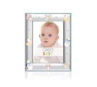 CADO' Cornice Portafoto da Tavolo per Bimbo, decoro Giochi, in Miro Silver con Argento 999 per foto 13x18