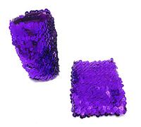 Cadoline Lila Paar Von Pailletten Elastisch Strecken Weit Armband Manschetten Gurt 10cm