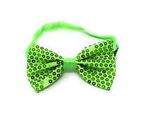 Cadoline Papillon da uomo in poliestere con paillettes verde lime per travestimenti, 16 x 6 cm