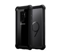 CADORABO 2 in 1 con bordo in silicone TPU e retro in vetro acrilico Cover per Samsung Galaxy S9 PLUS, NERO ALNO