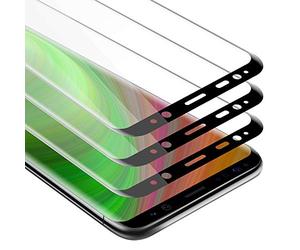 Cadorabo 3x Pellicola Protettiva copertura completa compatibile con Samsung Galaxy S8 in TRASPARENTE con NERO - Pacco di 3 Vetro di protezione del display con durezza 9H con compatibilità 3D touch
