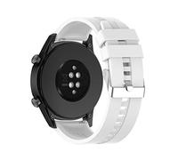 Cadorabo Braccialetto in Silicone 20mm Compatibile con Samsung Galaxy Watch 42mm/S2 Classic/Sport in Bianco - Braccialetto di Ricambio per Huawei Watch 2 per LG Watch Sport per Pepple 2 UVM