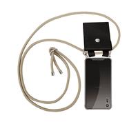 CADORABO Catena in silicone anelli d'argento con cinturino in corda Catena di telefoni cellulari per Sony Xperia XZ / XZs, MARRONE BRILLANTE