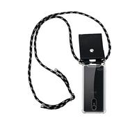 CADORABO Catena in silicone con anelli d'oro con cinturino in corda Catena di telefoni cellulari per LG K10 2017, NERO ARGENTO