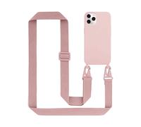 CADORABO Catena in silicone regolabile Catena di telefoni per Apple iPhone 11 PRO MAX, LIQUID ROSA