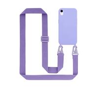 CADORABO Catena in silicone regolabile Catena di telefoni per Apple iPhone XR, LIQUID LILA CHIARO